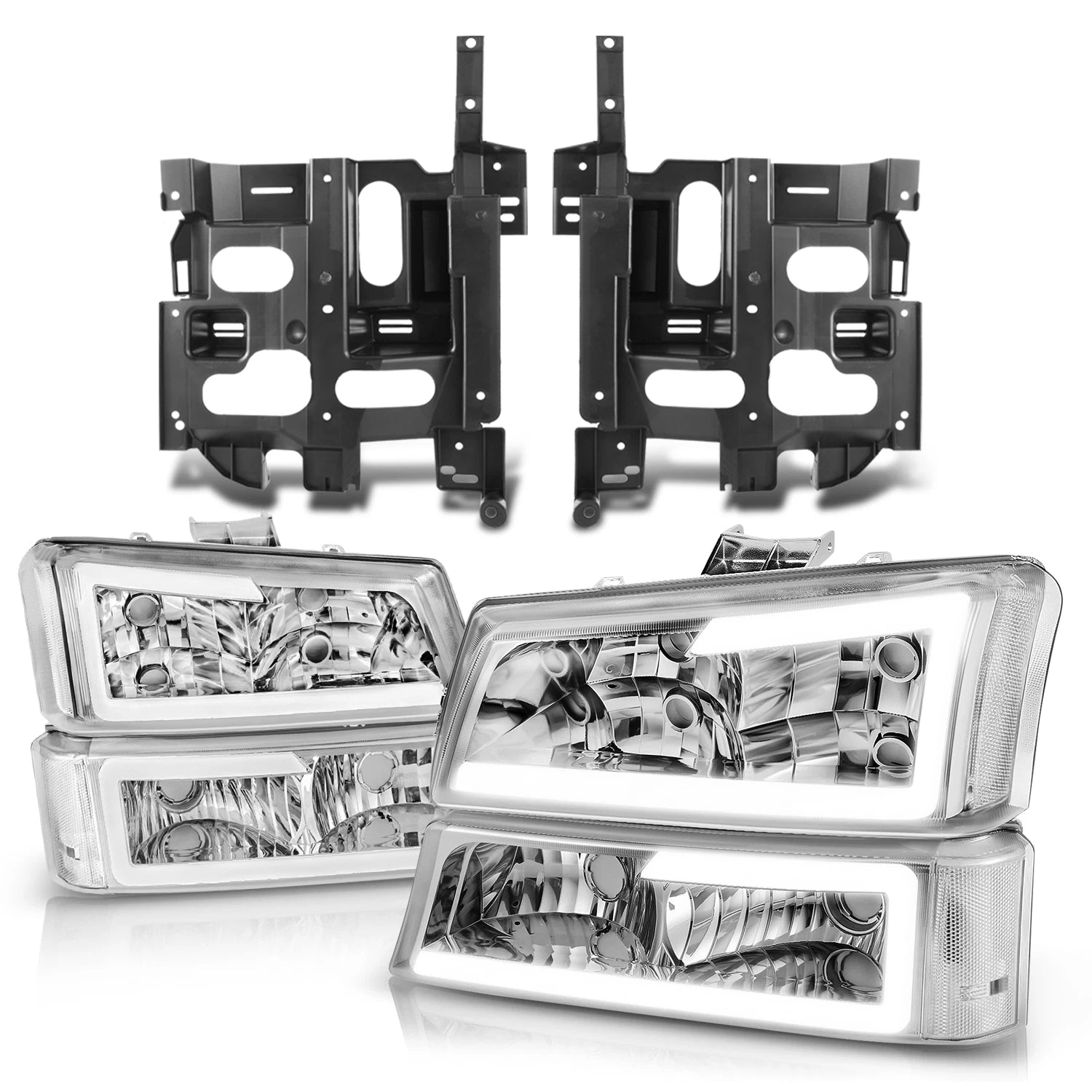 Fit 03-07 Avalanche Silverado Chrome Clear Led Drl | Built Supply Co