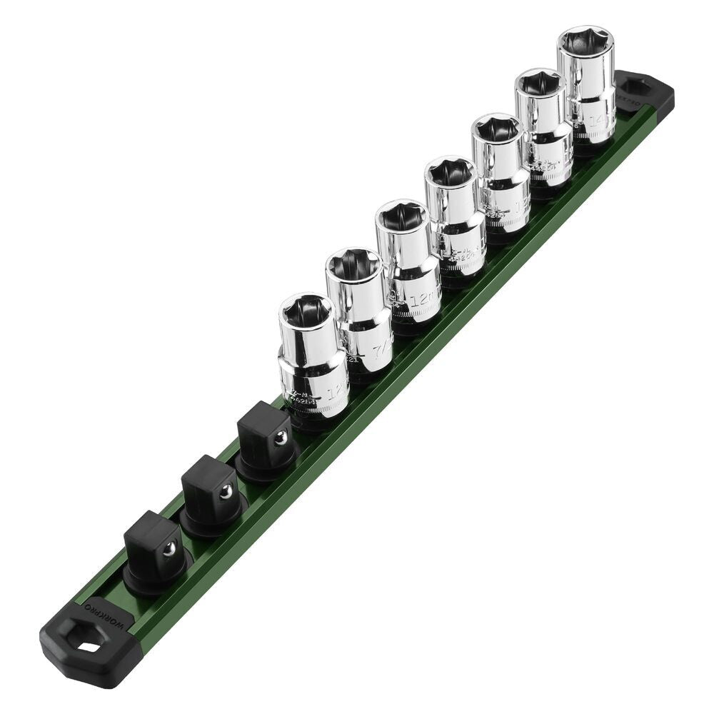 WORKPRO 1/2" Dr Magnetic Socket Organizer Aluminum Alloy Heavy Duty
