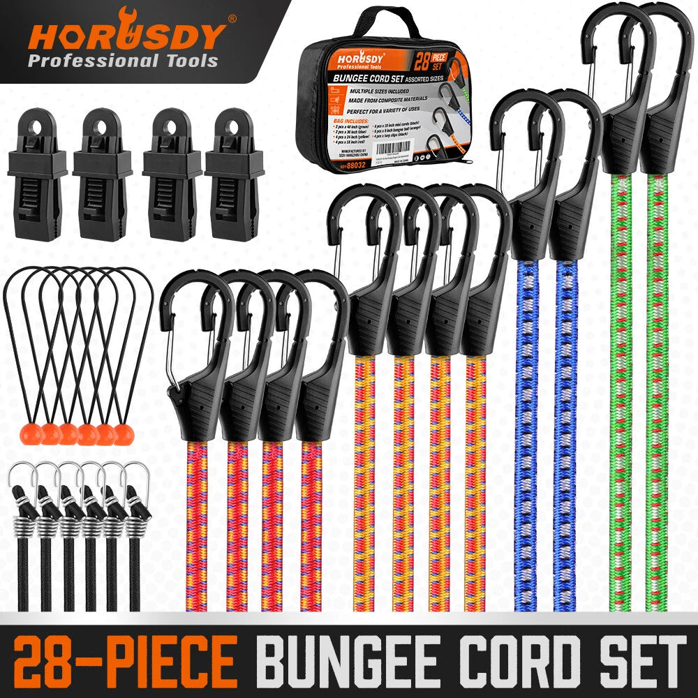 Premium Bungee Cords Hooks 10” 18” 24” 36” 48” | Built Supply Co