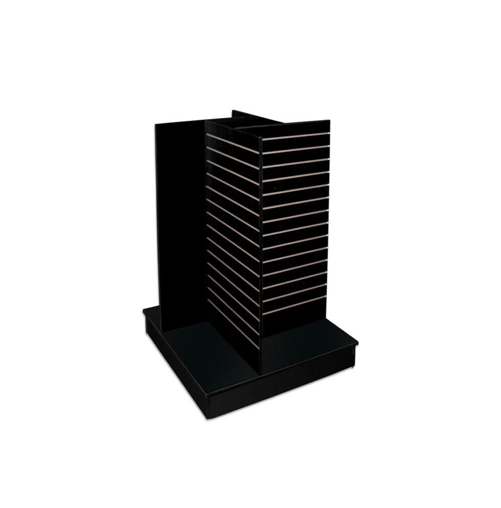 54" Black Slatwall Merchandiser 4sided Pinwheel Floor Display Fixture