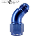 An -4 (4an) 45 Degree Male to Female Ultraflow Adapter