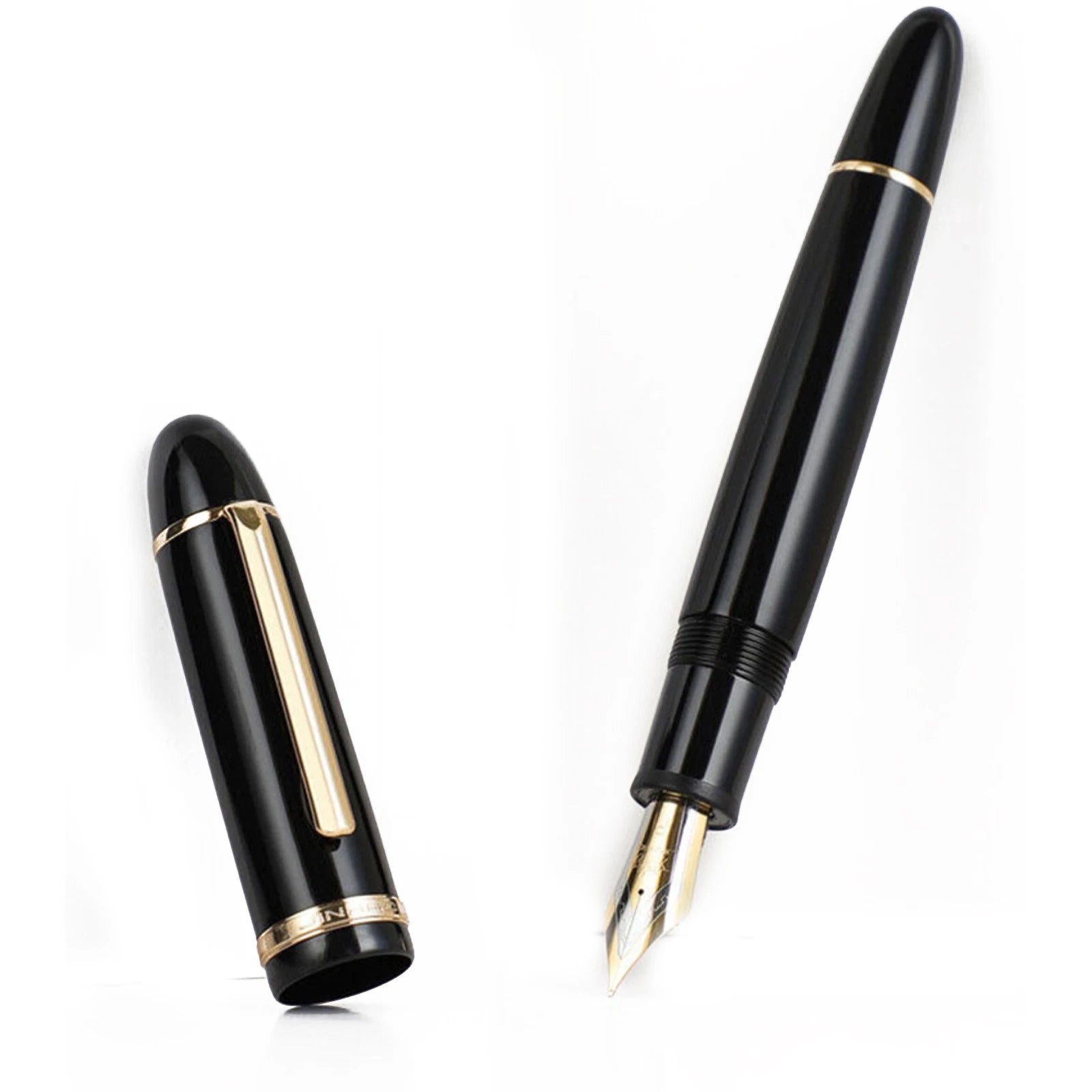 14.6cm Acrylic Fountain Pen Metal Gold Clip Fine 0.5mm Nib Writing