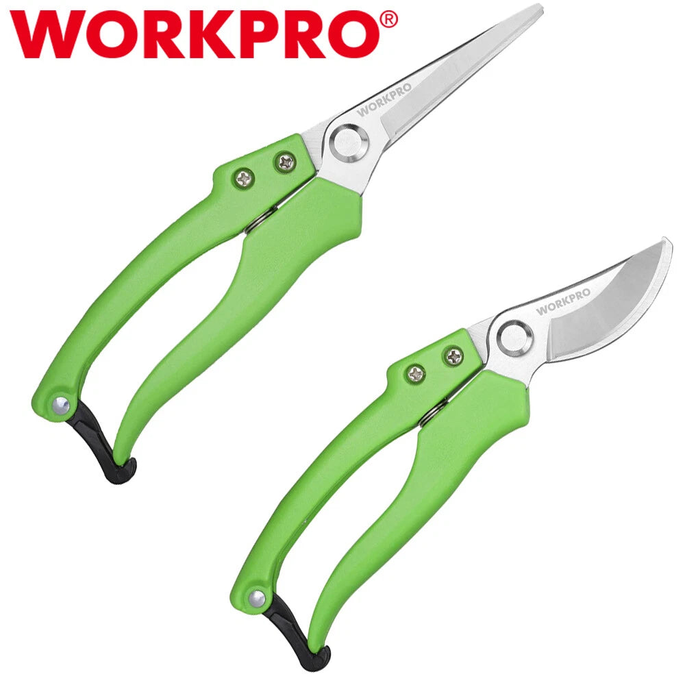 Workpro Garden Pruning Shear 8" Bypass Pruner & 8.5" Straight Blade