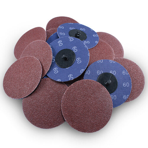 50 Pack - 3" 60 Grit A/O Quick Change Sanding Disc Black Hawk, Type R
