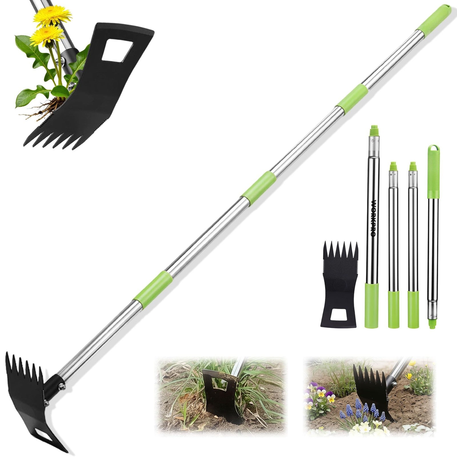ListingWeeder Puller Stand Up Weed Tool Long Handle Garden Outdoor