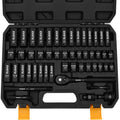 50PC 3/8" Drive Impact Socket Set Deep & Standard Sae Metric 5/16