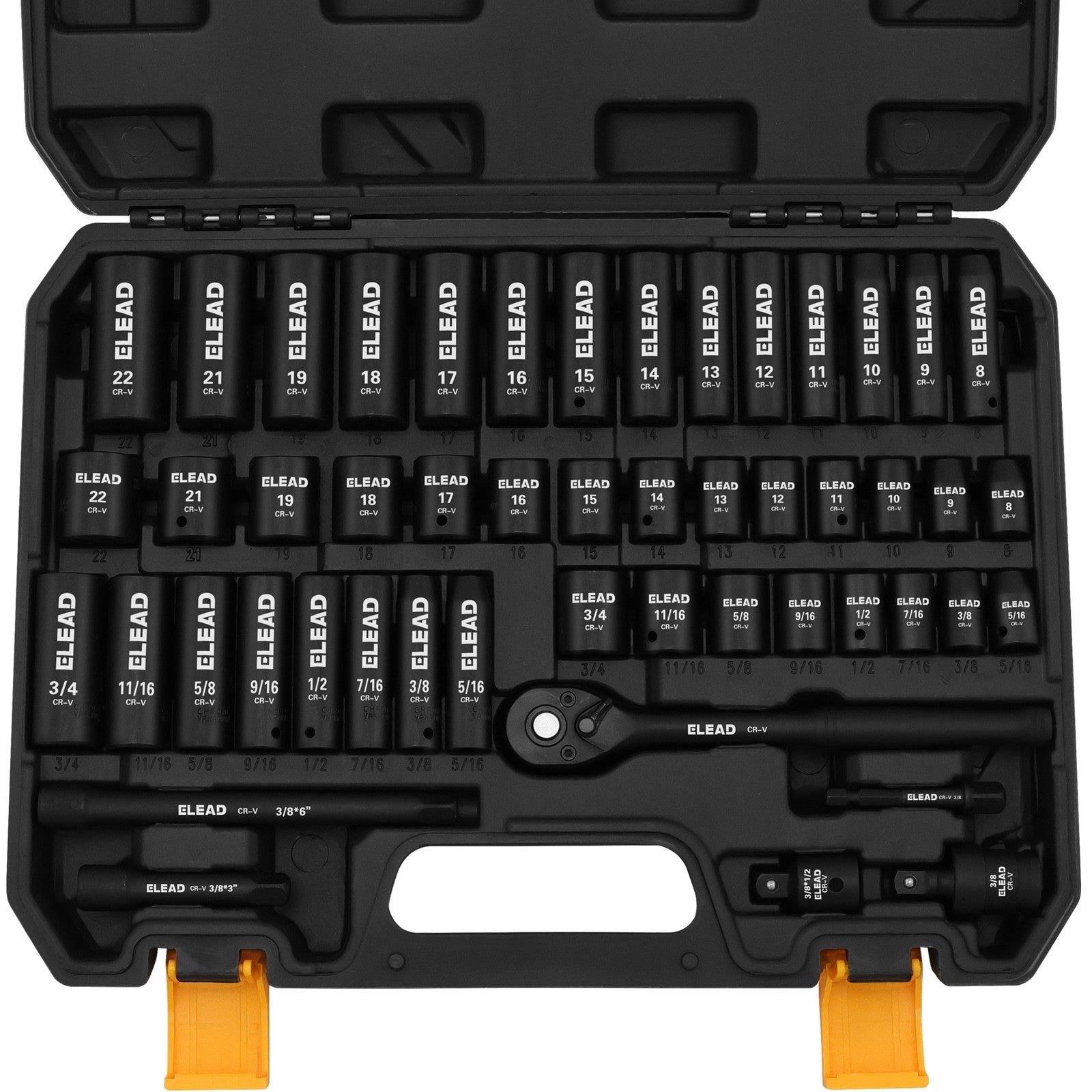 50PC 3/8" Drive Impact Socket Set Deep & Standard Sae Metric 5/16