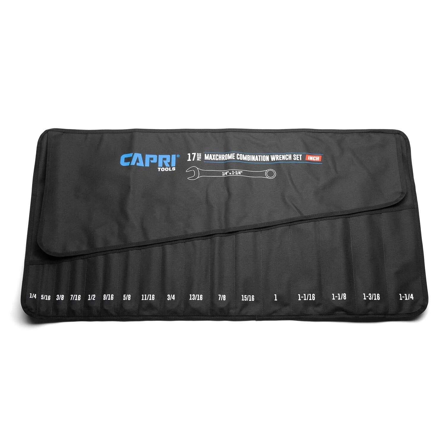 Capri Tools Wrench Roll Up Pouch, Sae, 17 Pockets