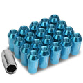 Open End M12x1.25 44mm Tall 25mm Od Sky Blue Aluminum Jdm Rim Lug