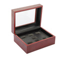 7 Holes Championship Ring Display Box Cherry Wood Collection Storage