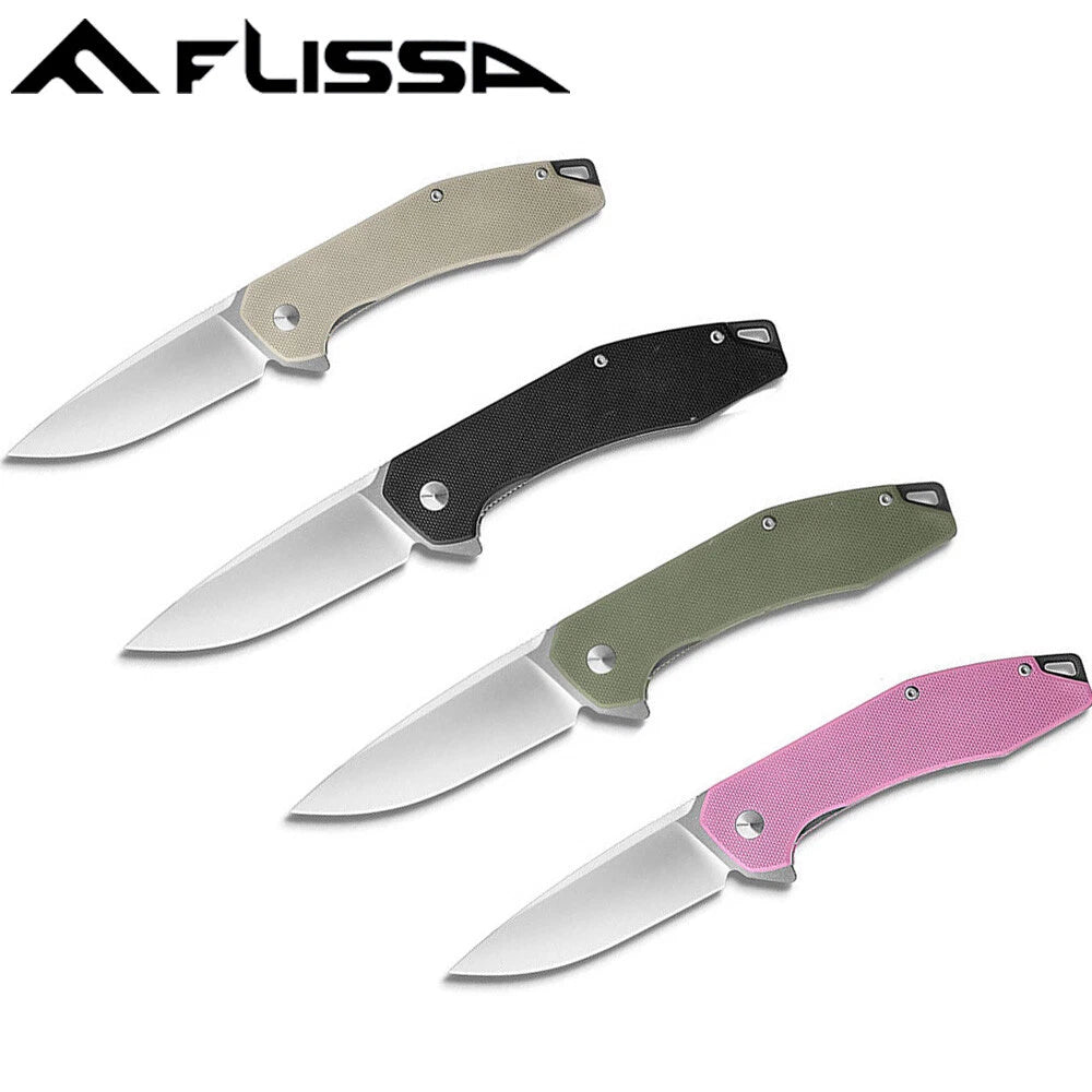 Flissa Pocket Knife Folding Tactical Knife Edc Knife With G10 Handles