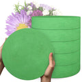 6PCS Floral Foam Round Blocks, Large Wet and Dry Green Foam for