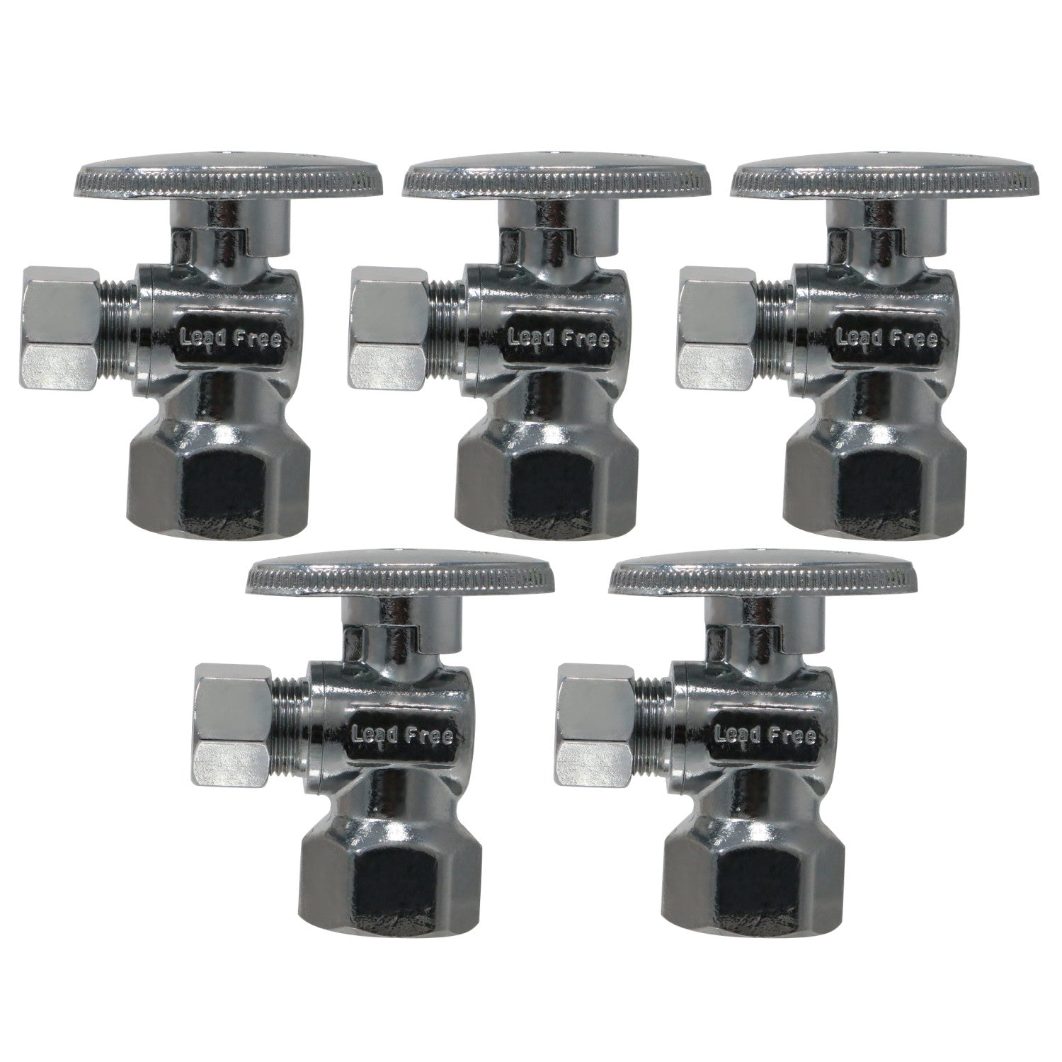 5 Pcs. 3/8" OD Compression x 1/2" FIP Angle Valve, Fema