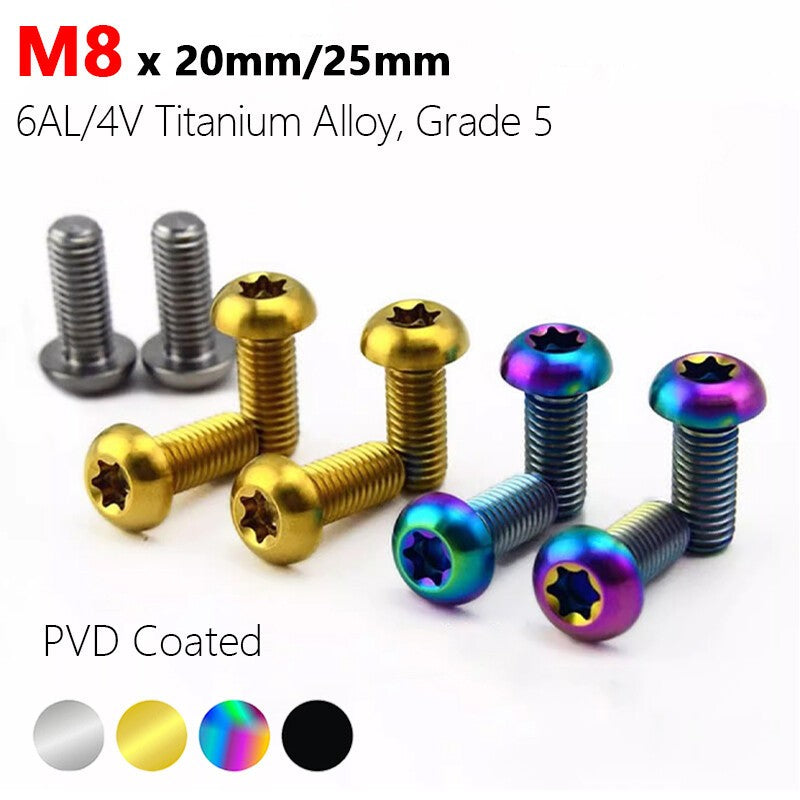 M8 Titanium Screws Button Head Torx Bolts Motorcycle