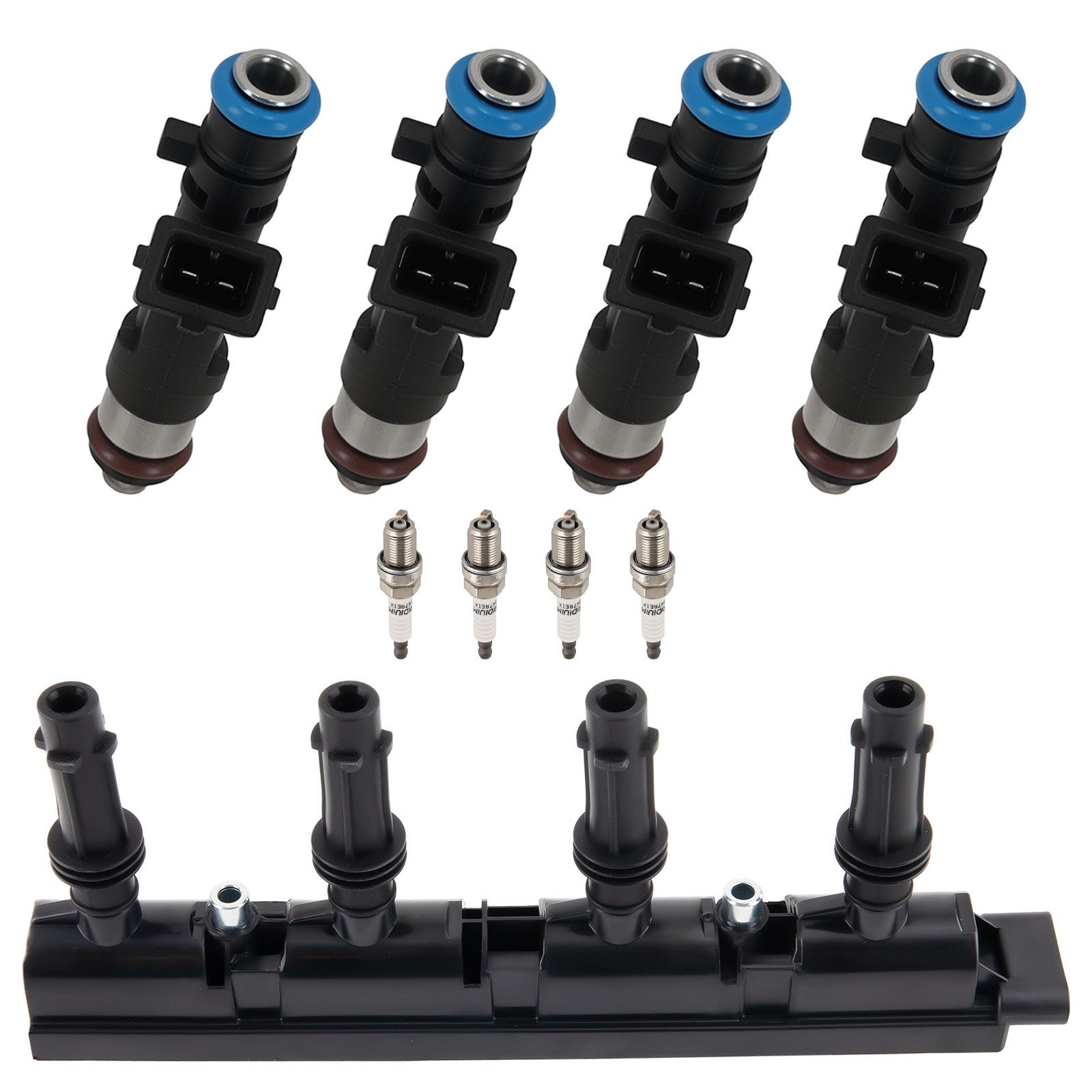 4x Fuel Injectors 1x Ignition Coil 4x Spark Plugs Set for Chevy Trax
