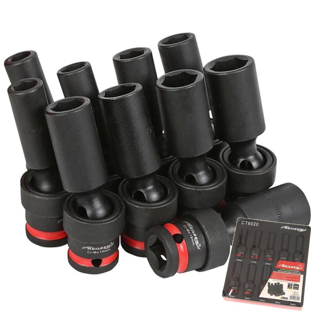 Neilsen Universal Swivel Impact Deep Socket Set