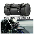 Storage Motorcycle Saddlebag Luggage Handlebar Black W/ Mounting