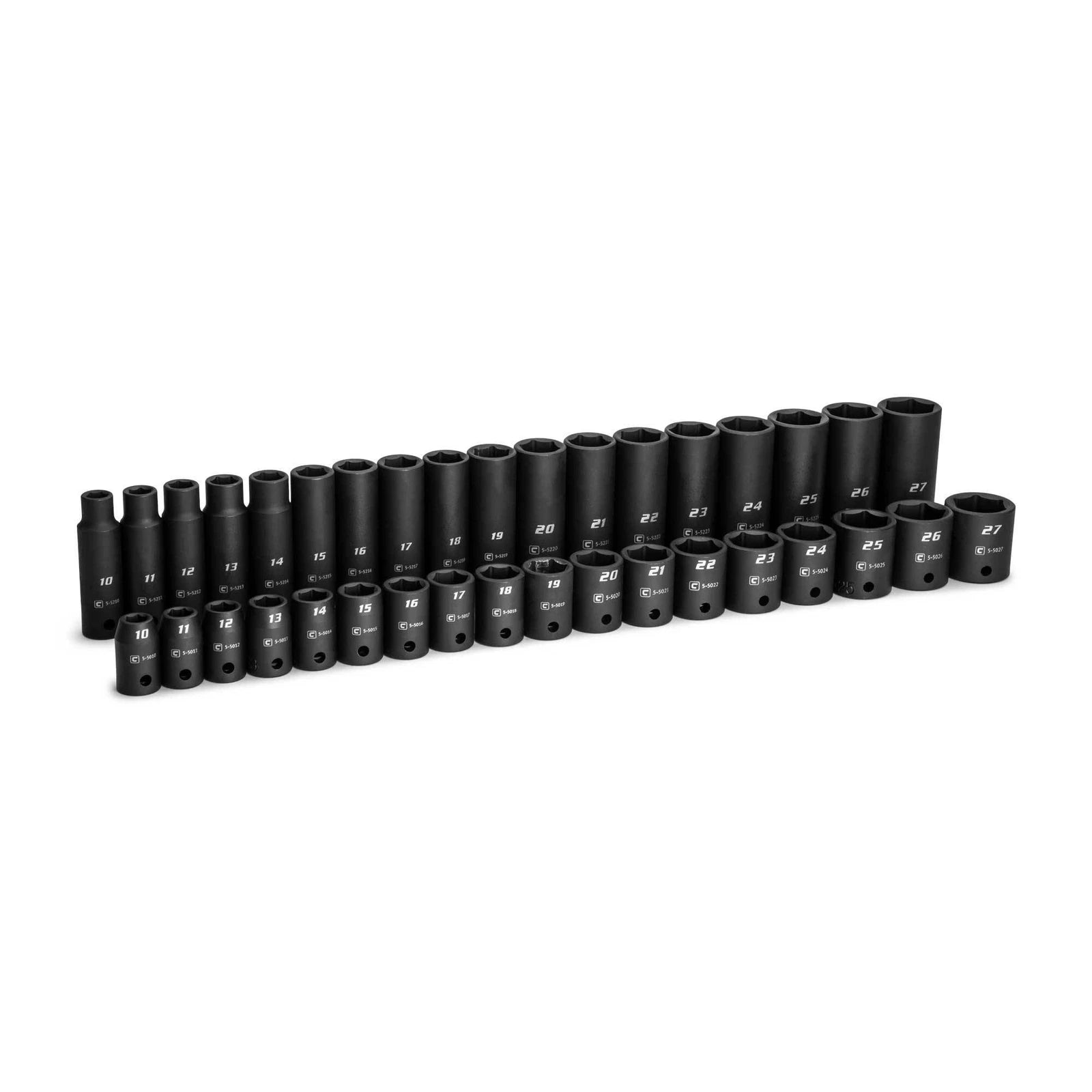 Capri Tools 1/2 In. Drive Shallow And Deep Impact Socket Set, Metric,