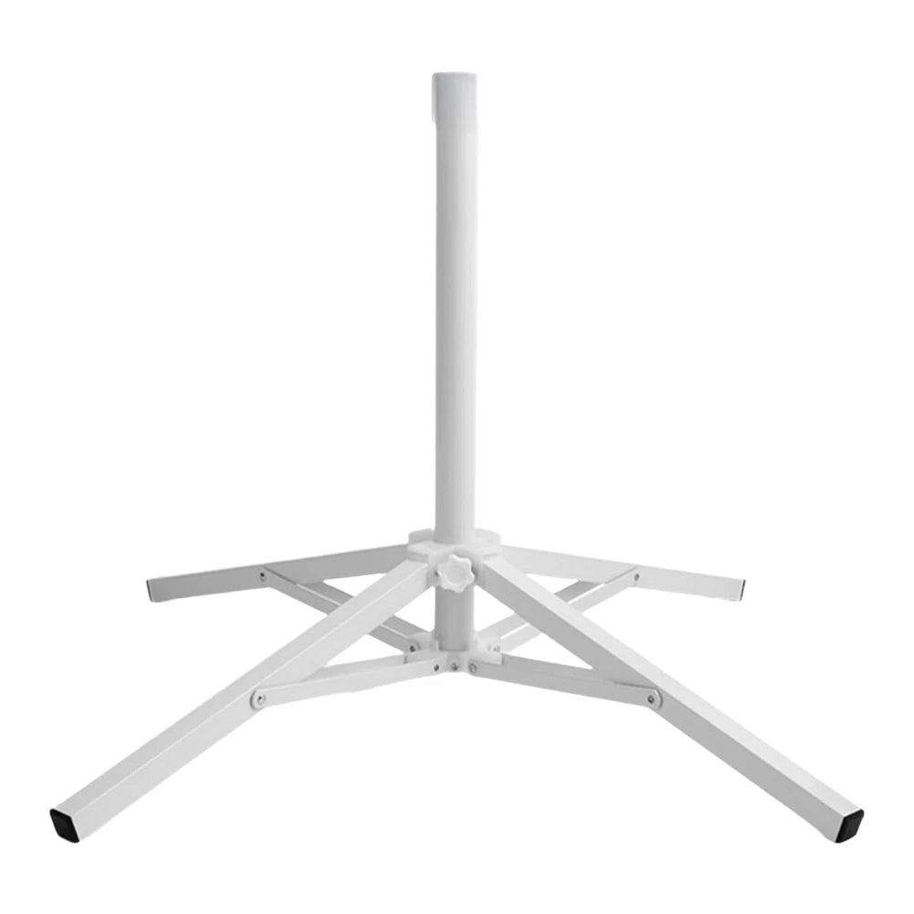White Folding Umbrella For Stand Iron Construction Wide 4-leg Base