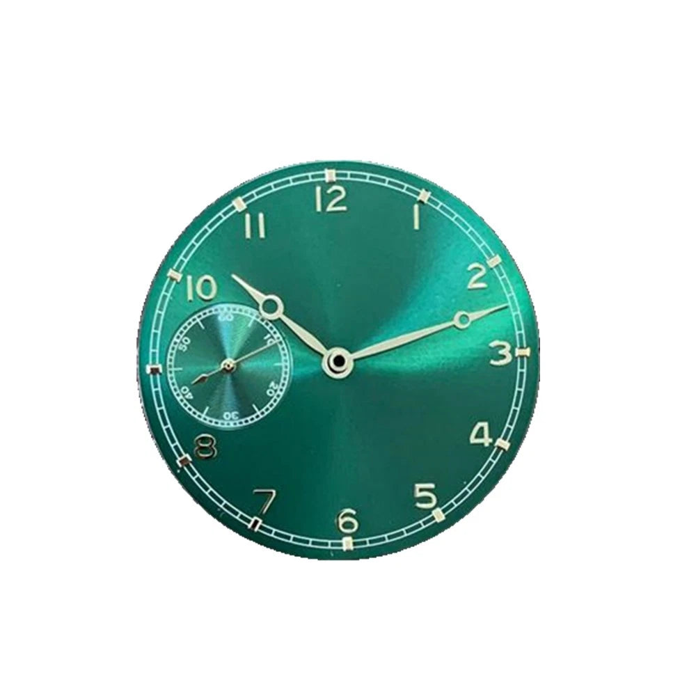 Thin Green Face 37mm Watch Dial With Hands For Eta 6497 St3600 Watch