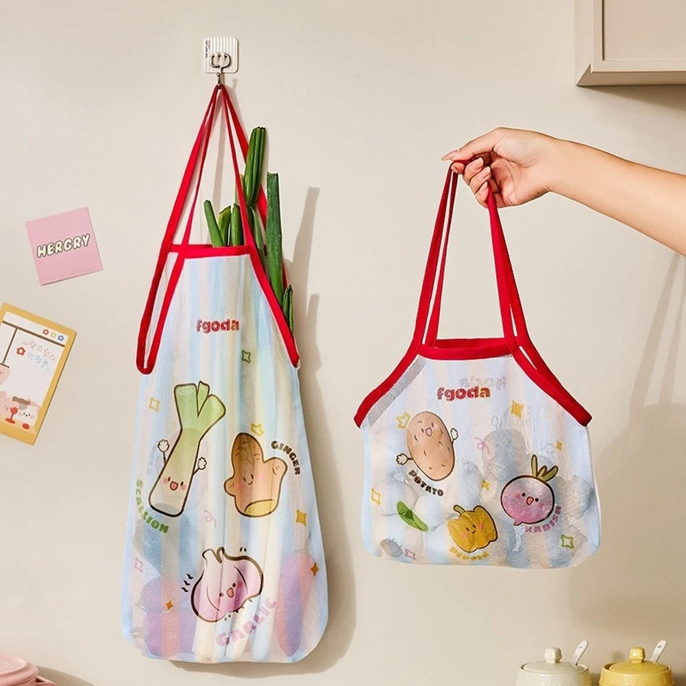 For Kitchen Hanging Mesh Bag For Garlic Onion Shopping And