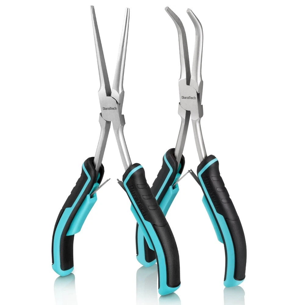 Duratech 7" Long Reach Needle Nose Plier Set Long Nose Plier Bent