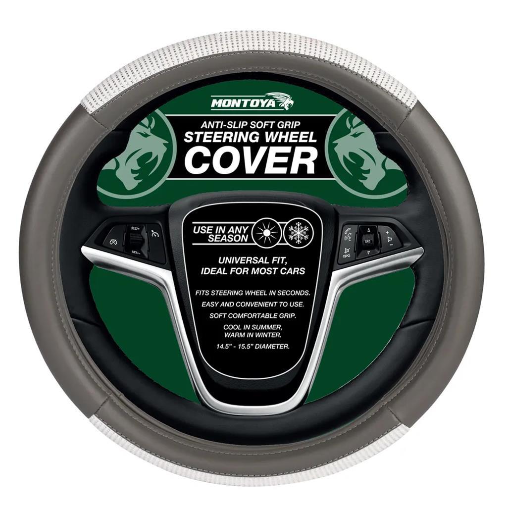 Montoya Steering Wheel Glove Cover Grey & White Crystal Effect