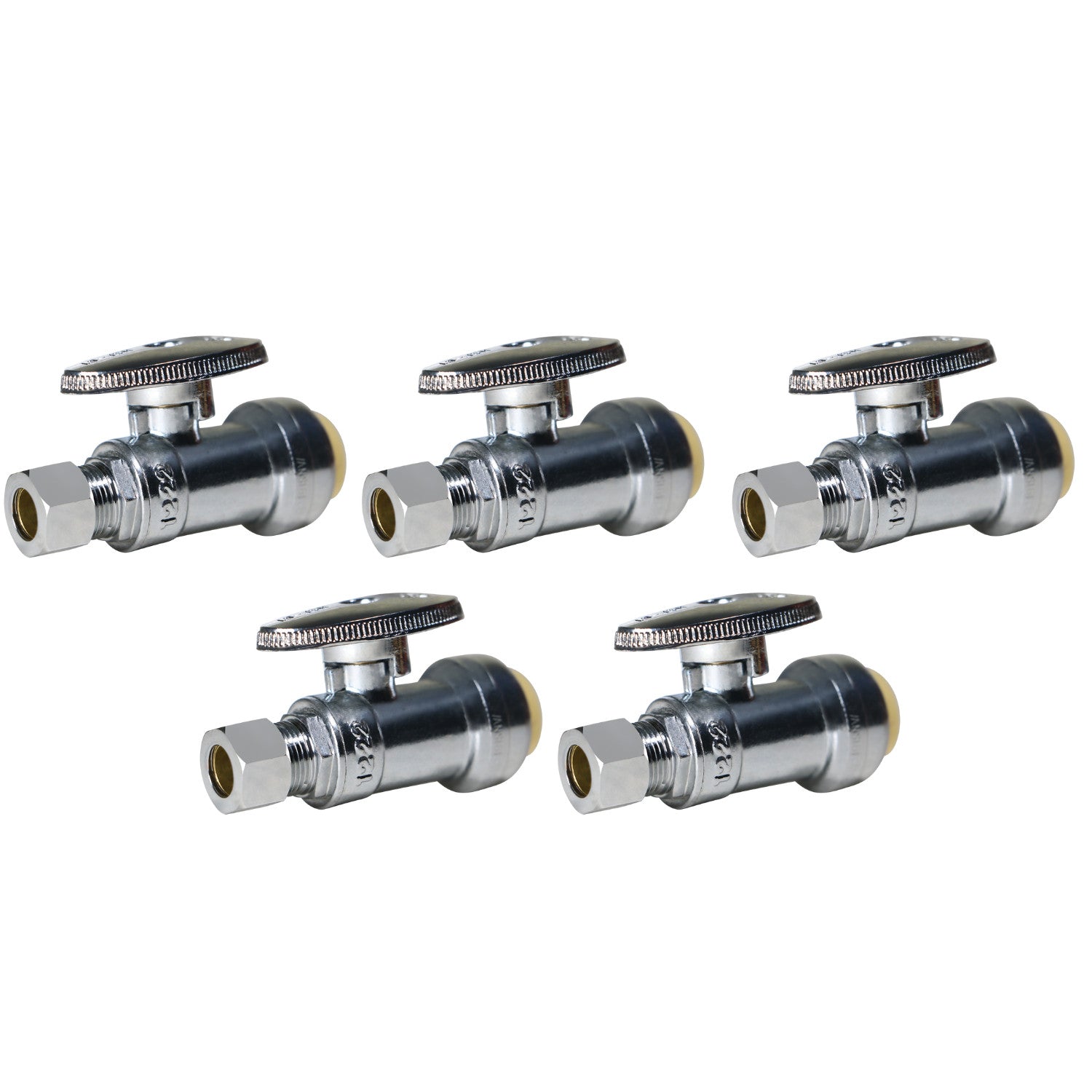 XFITTING 1/2" Push Fit Straight Stop Valve - 5 Pack