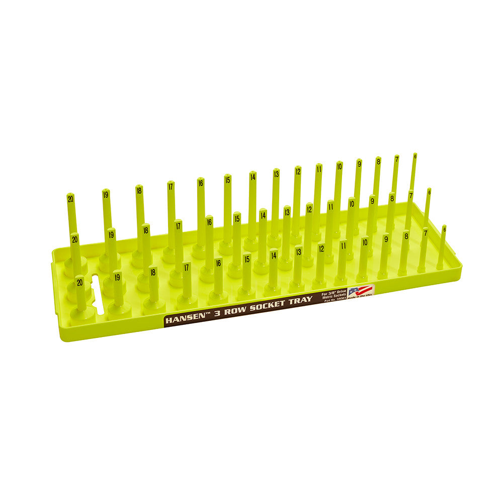 Hansen 3/8" Socket Organizer Tray 3 Row Shallow Deep