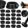 24 Pack 1-1/4" Wrought Iron Chair Leg Caps, round Plastic Furniture