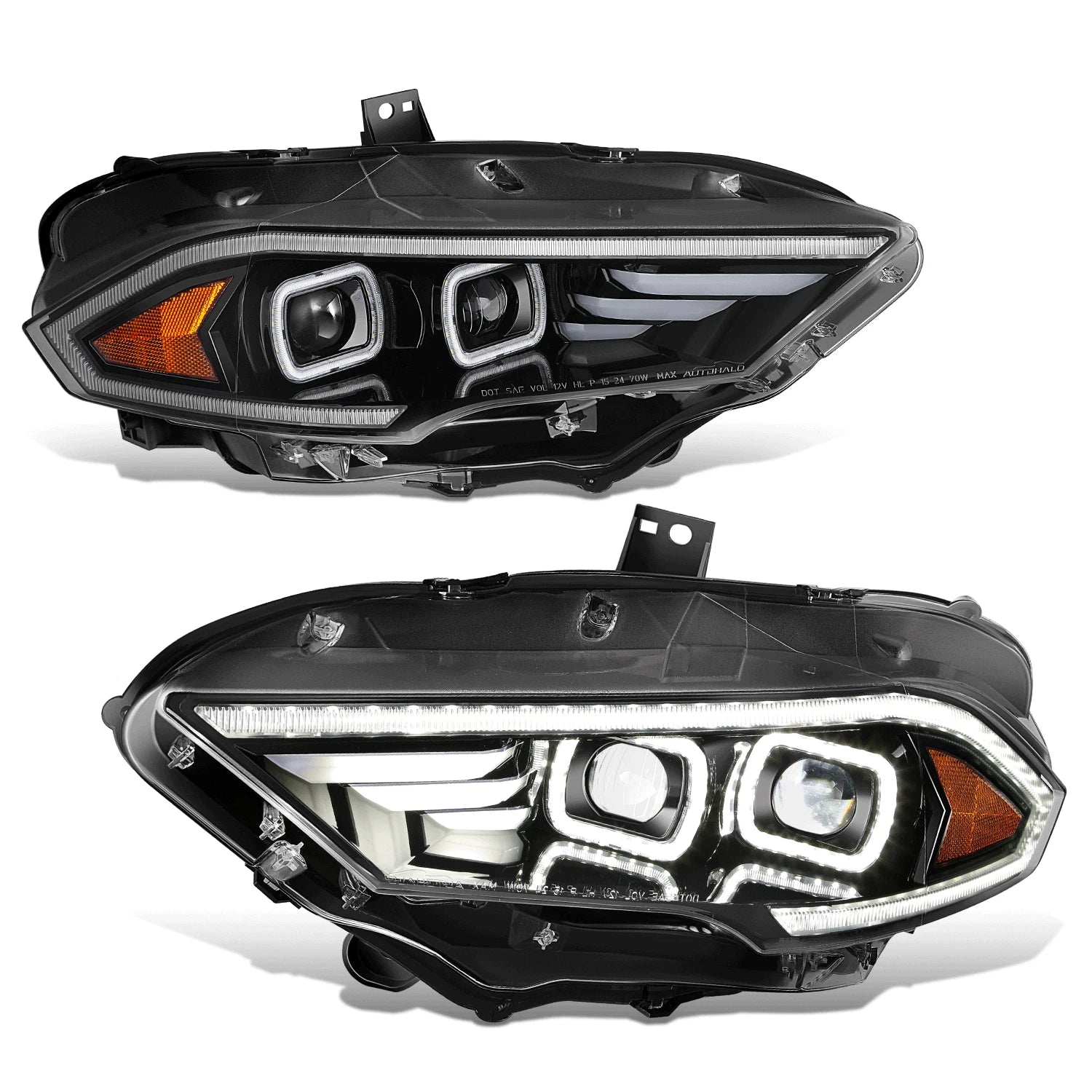 Fit 18-23 Mustang Black Amber Full Led 3d Light Bar | Built Supply Co