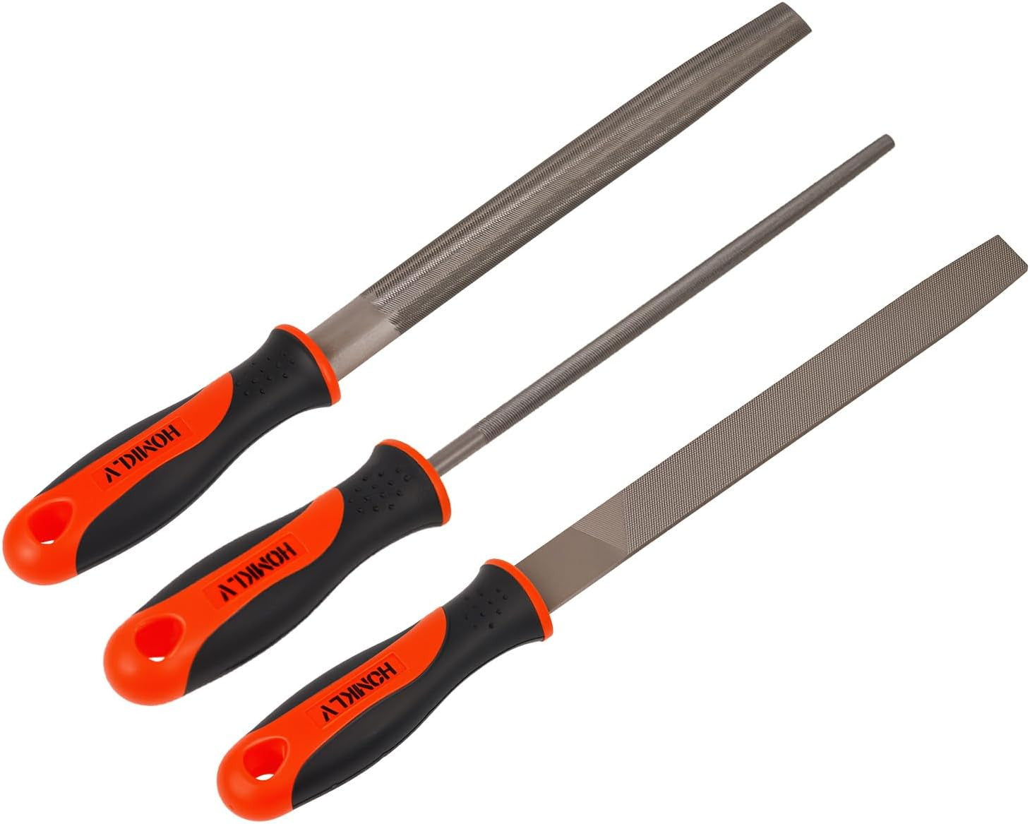 3-Piece High Carbon Steel File Set 8-Inch