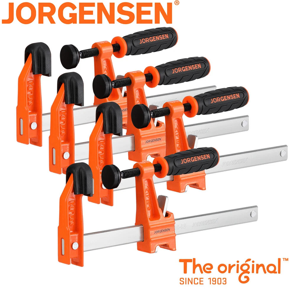 Jorgensen 4 Pack 6" Bar Clamp Set Steel F Clamp | Built Supply Co