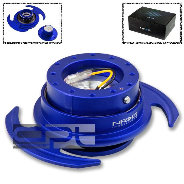 Nrg 6-hole Steering Wheel Blue Quick Release Hub | Built Supply Co