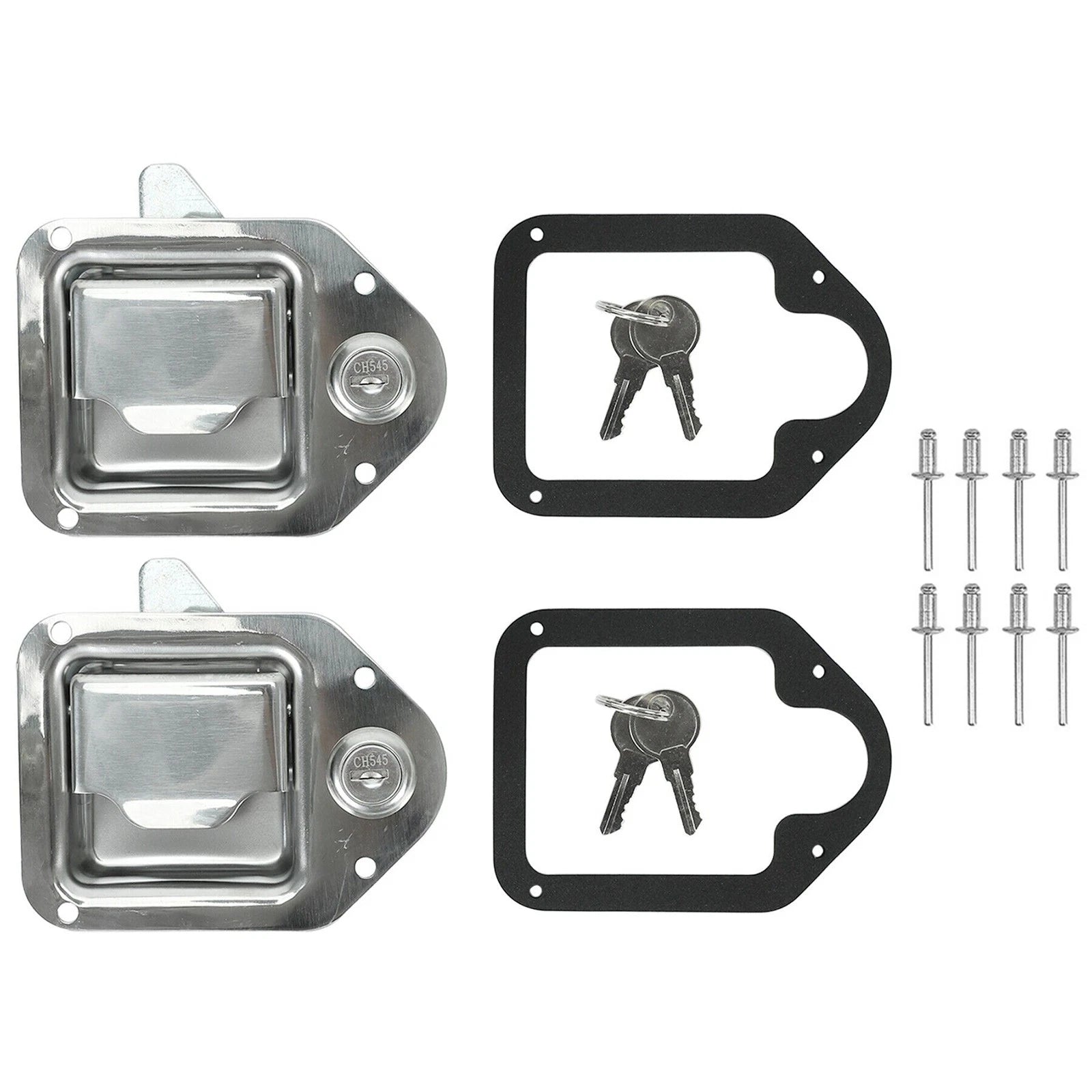 Stainless Steel Paddle Latch+4 X Keys For Tool Box/for Storage Tool