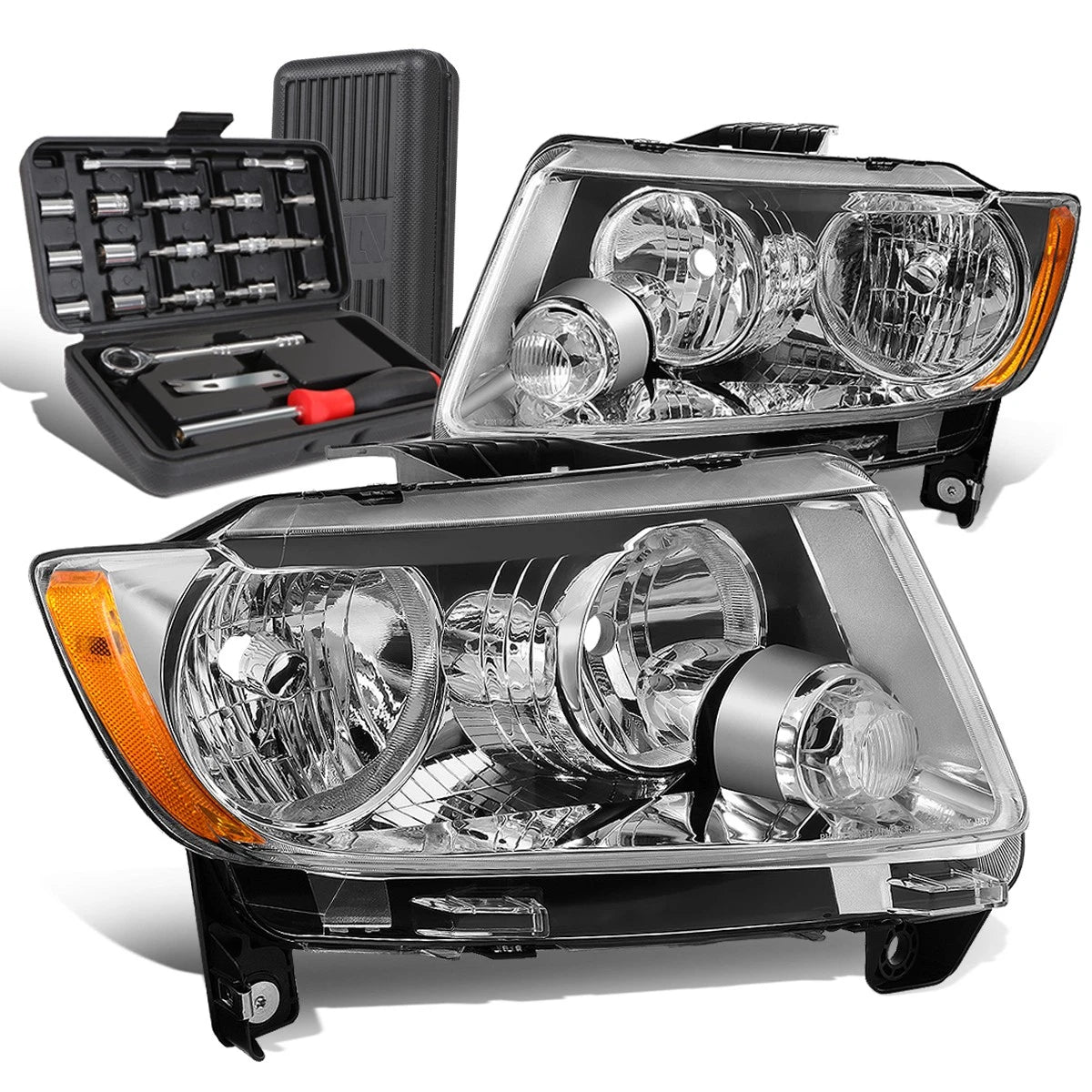 For 2011-2013 Grand Cherokee Pair Chrome/amber | Built Supply Co