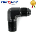 AN -6 (AN6 JIC-6 AN 06) to 1/4" NPT 90 Degree Forged Adapter BLACK