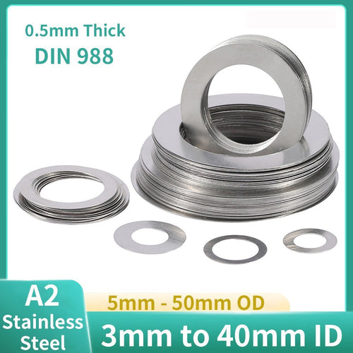 0.5mm Thick Shim Washers A2 Stainless Steel
