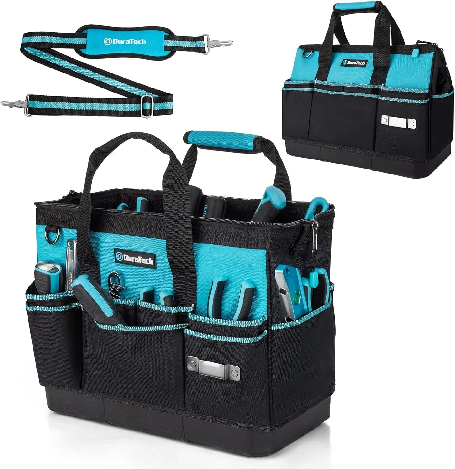 Duratech 16-inch Heavy Duty Tool Bag With Waterproof Hard Bottom With