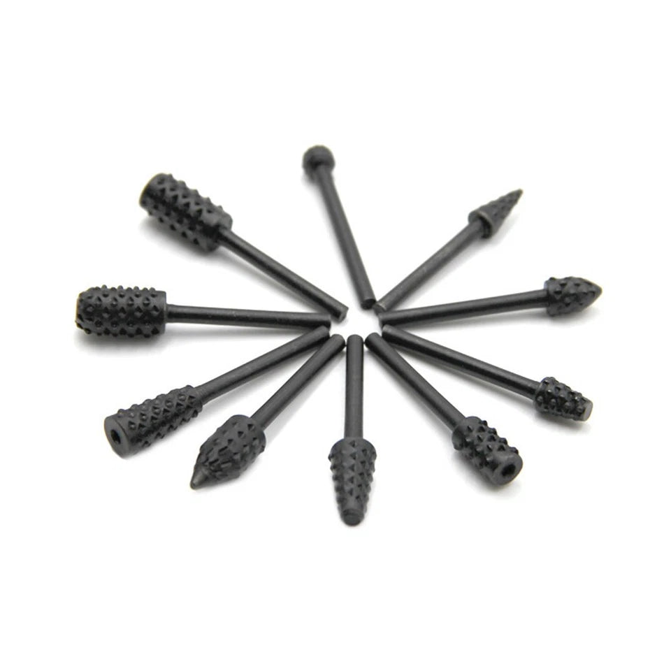 Thin Handle 3mm Shank Rotary File 40mm-45mm 45# Carbon Steel