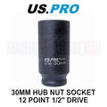 Us Pro Tools 30mm 1/2" Dr 12 Point Deep Hub Nut Socket, Gearbox Etc