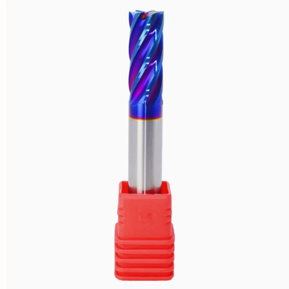 4mm 6 Flute Carbide End Mill Cnc Milling Cutter Hrc68 Nano Blue