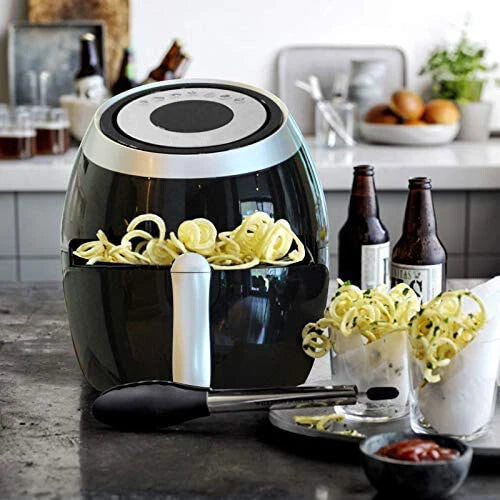 Electric Touch Screen 1500W Air Fryer Cooker Oil Less Dry Air Steam