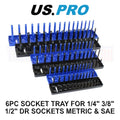 Us Pro Tools Socket Tray For 1/4" 3/8" 1/2" Dr Sockets Metric & Sae