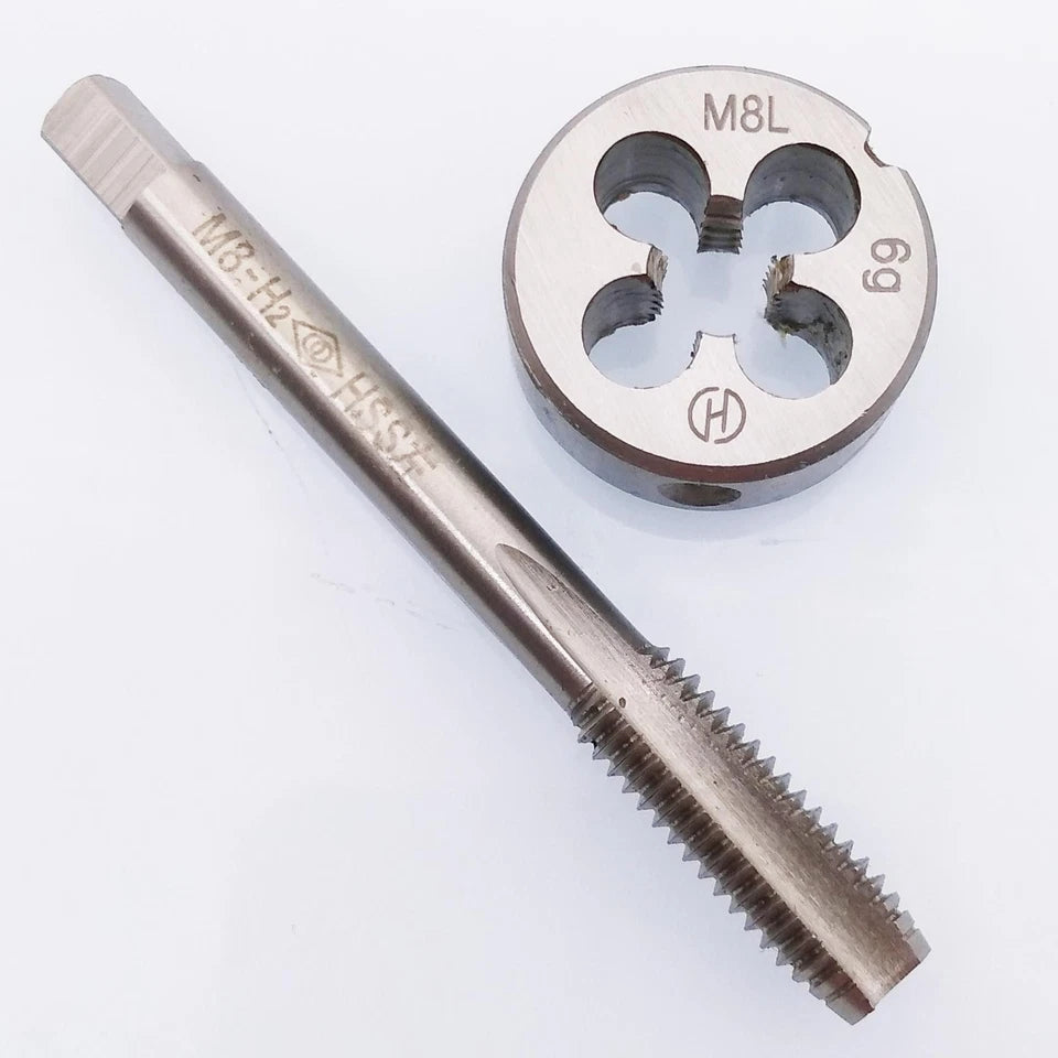 Us Stock Hss M8 X 1.25mm Tap & M8 X 1.25mm Die Metric Thread Left Hand