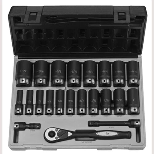 Grey Pneumatic 82622d 1/2" Dr. Fractional Deep Duo-socket Set - 6 Pt