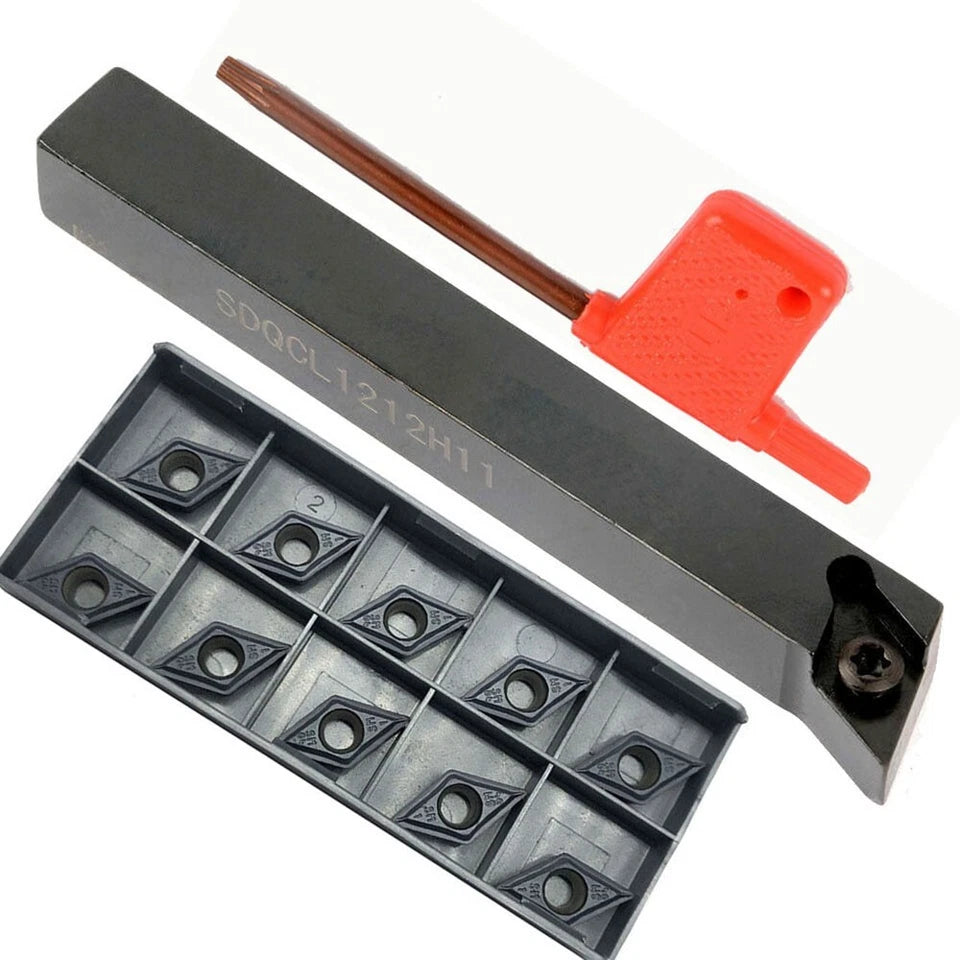 Sdqcl1212h11 12mm Lathe External Turn Tool Holder + Dcmt11t304-sm