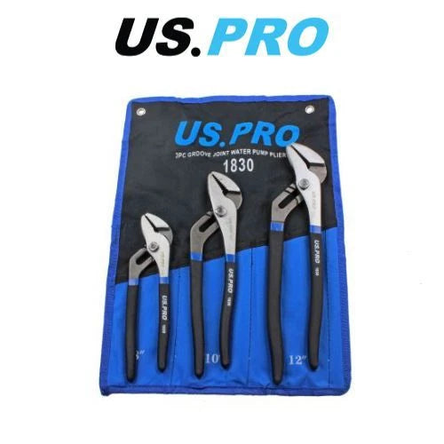 Us Pro Groove Slip Joint Water Pump Pliers Set 1830