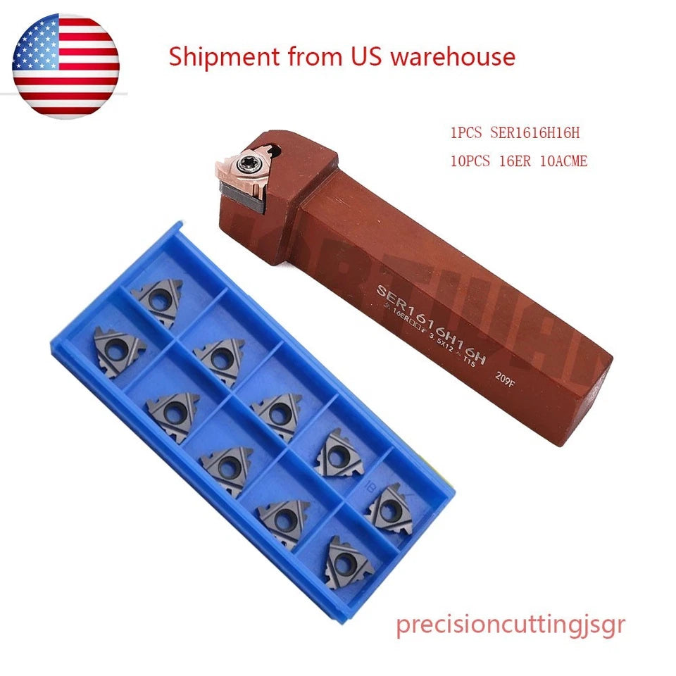 Lathe Threading Tool Holder Ser1616h16 29 Degree 16er10acme Insert