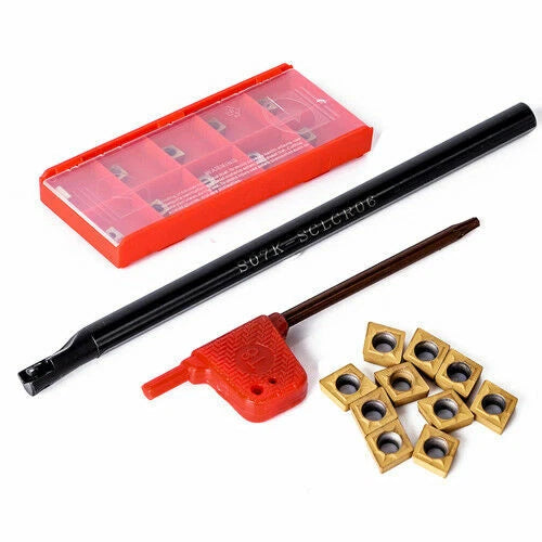 7mmx125mm Lathe Boring Bar Turning Tool Holder+ccmt060<wbr/>204-hm